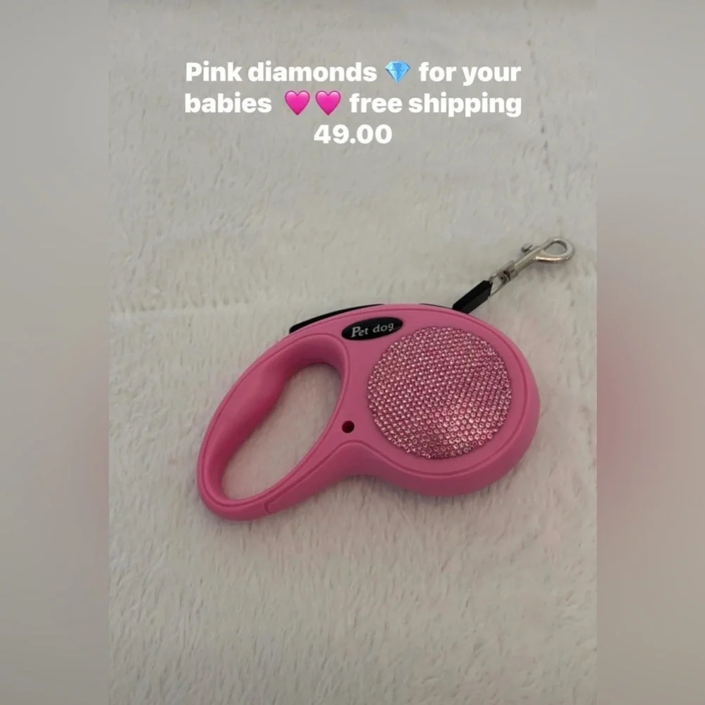 Pink Rhinestone Dog Leash
